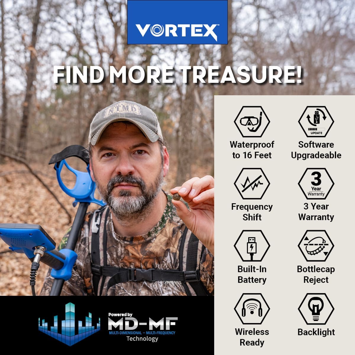 Kütahya Garrett Vortex VX7 Dedektör - Vortex VX7, sahil, park ve tarla arasında geçiş yapan kullanıcı için dengeli güç noktasıdır.
